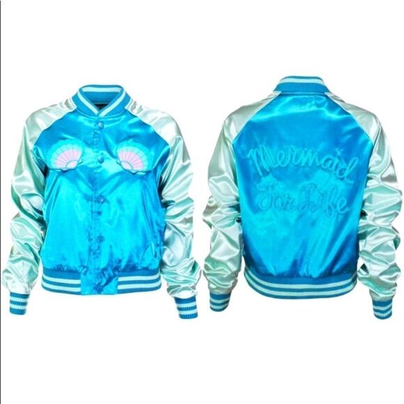 Iron Fist Mermaid For Life Bomber Jacket - Picture 2 of 4